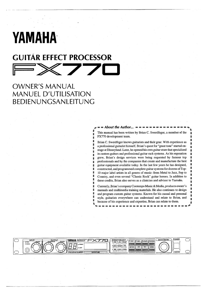 Yamaha FX770 User Manual | 231 pages