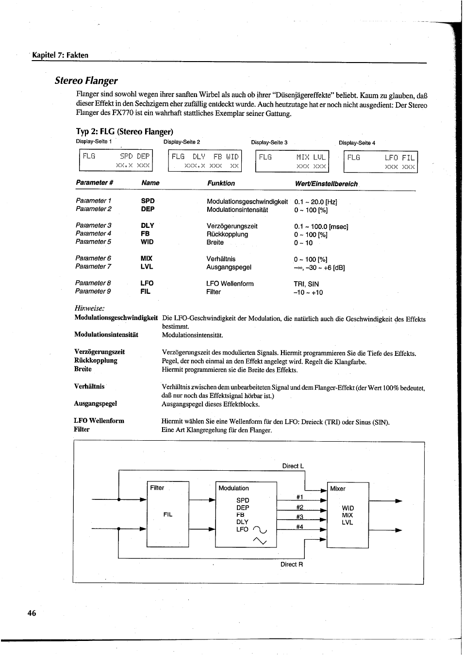 Stereo flanger | Yamaha FX770 User Manual | Page 201 / 231