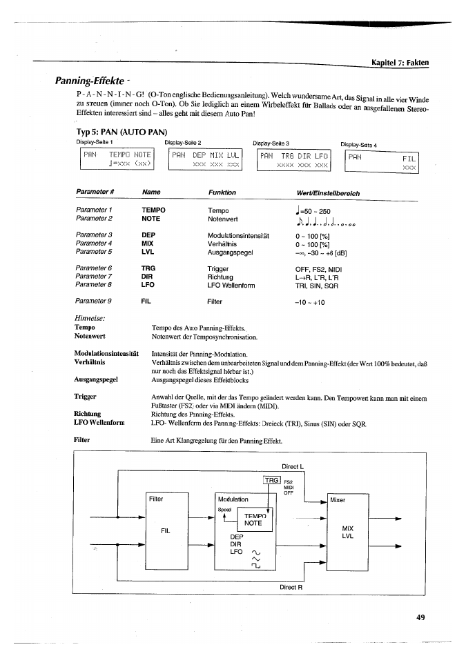 Panning-effekte | Yamaha FX770 User Manual | Page 204 / 231