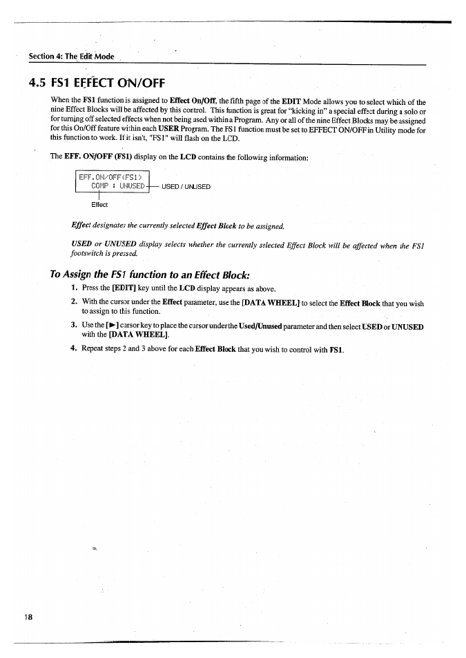 5 fs1 effect on/off, To assign the fsl function to an effect block, 5 fsl effect on/off | Yamaha FX770 User Manual | Page 21 / 231