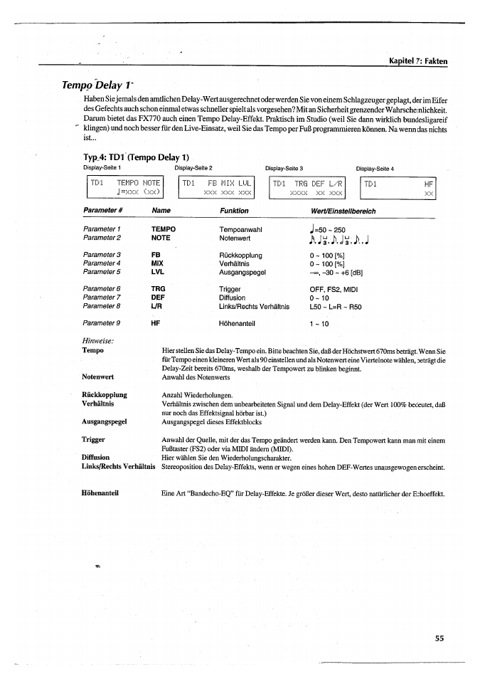 Tempo delay v | Yamaha FX770 User Manual | Page 210 / 231