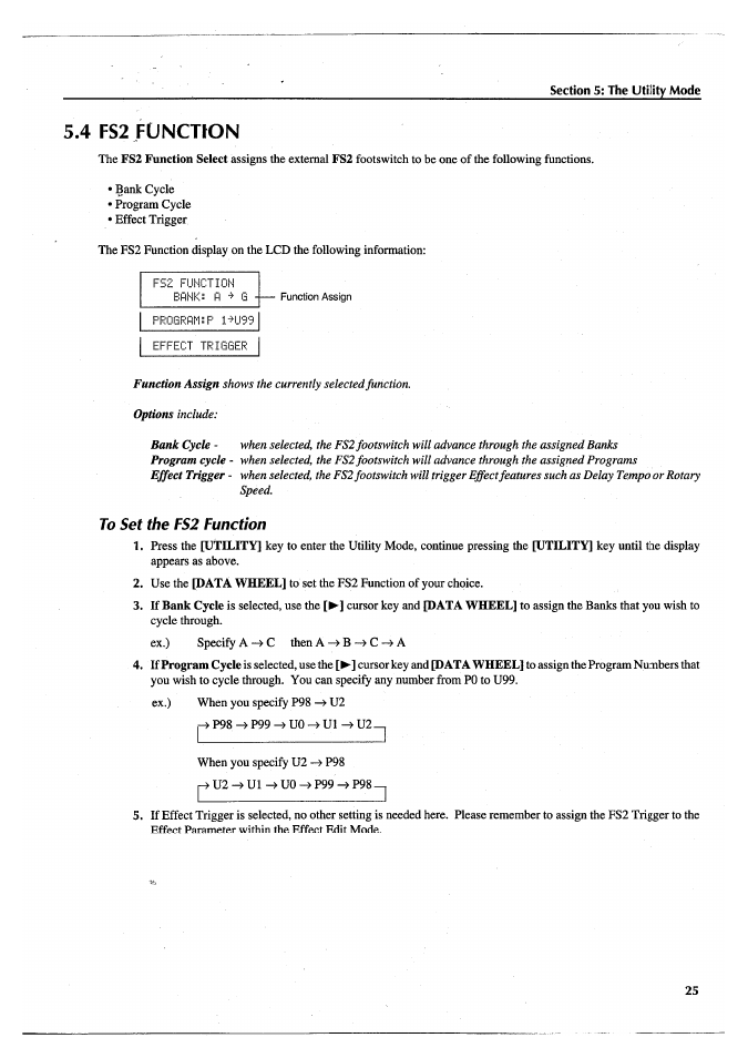 4 fs2,function, To set the fs2 function, 4 fs2 function | Yamaha FX770 User Manual | Page 28 / 231