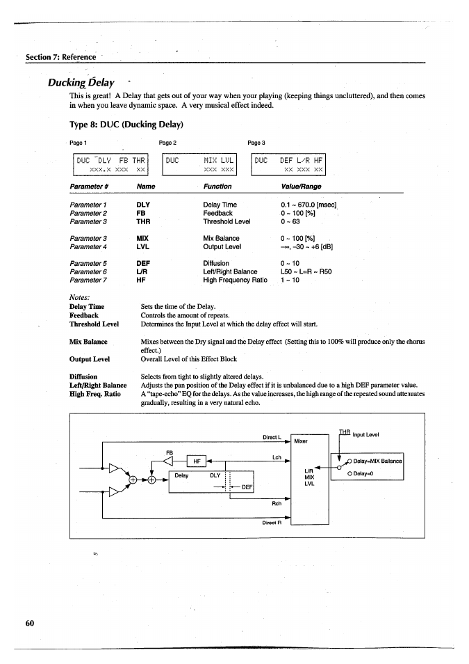 Ducking delay, Type 8: duc (ducking delay) | Yamaha FX770 User Manual | Page 63 / 231