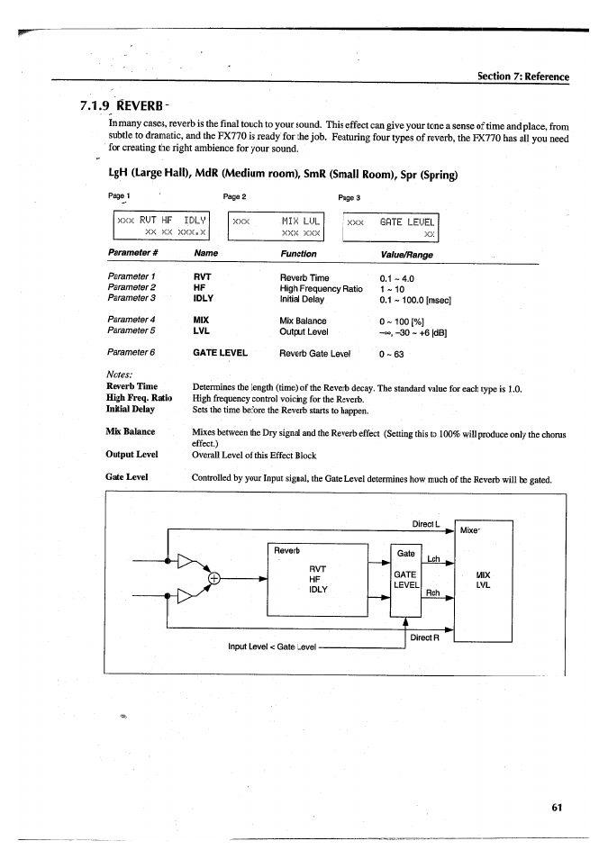 9 reverb | Yamaha FX770 User Manual | Page 64 / 231