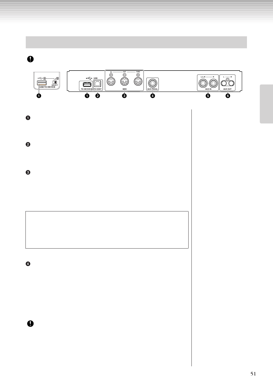 他の機器と接続する, 端子について | Yamaha CLP-270 User Manual | Page 51 / 148