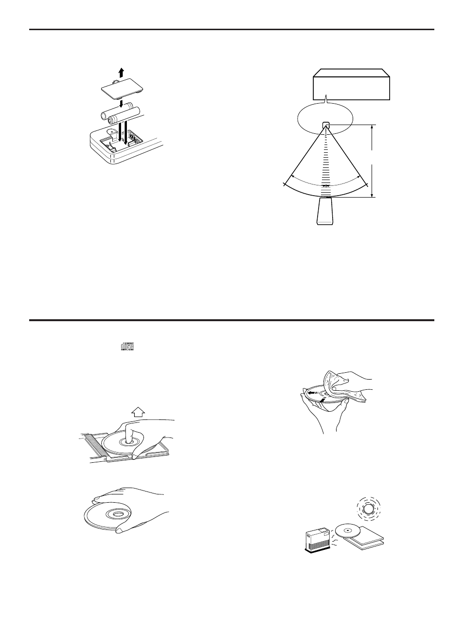 Notes about the remote control transmitter, Notes about handling compact discs | Yamaha CDC-635 User Manual | Page 13 / 15