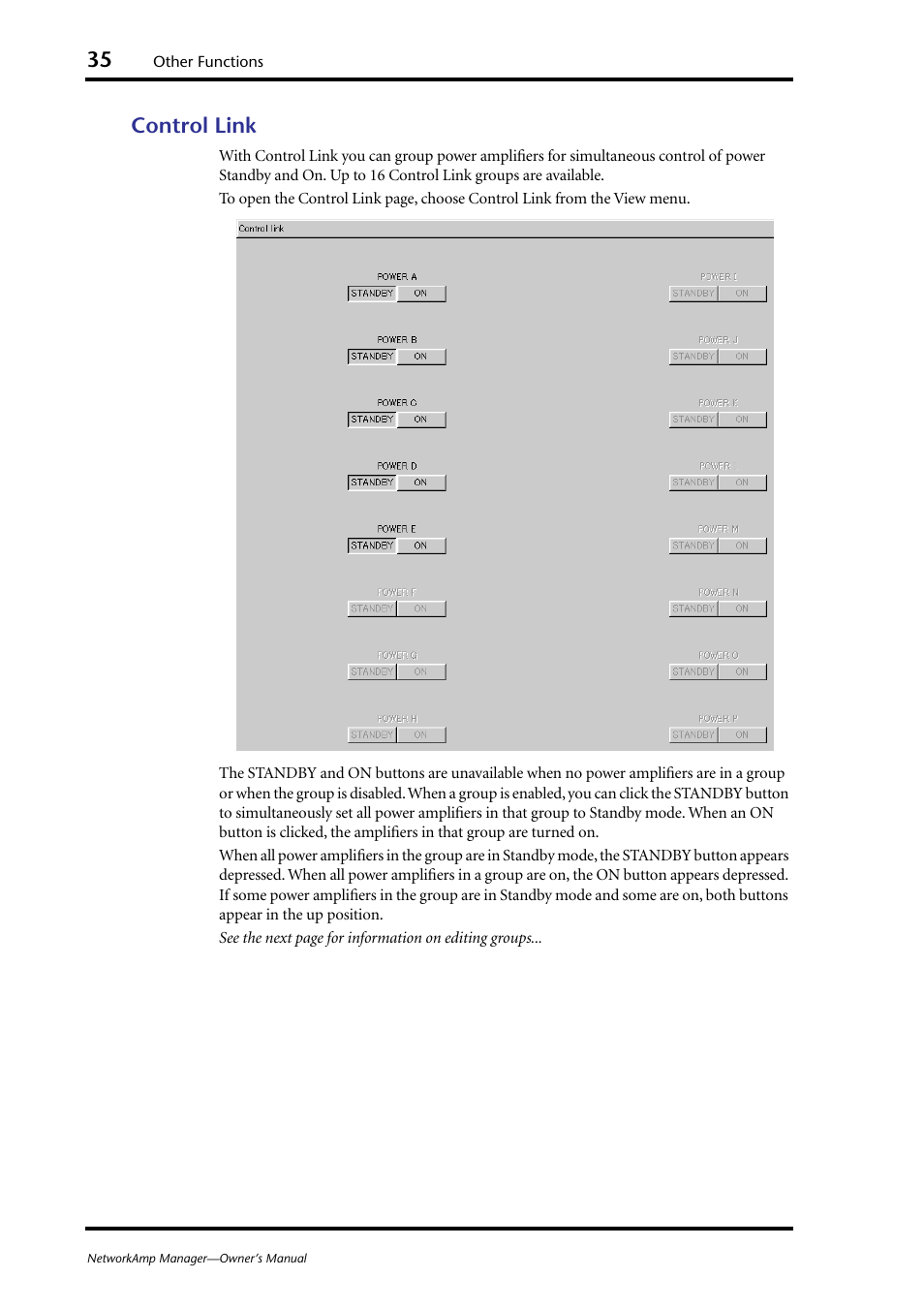 Control link | Yamaha HUB User Manual | Page 35 / 43