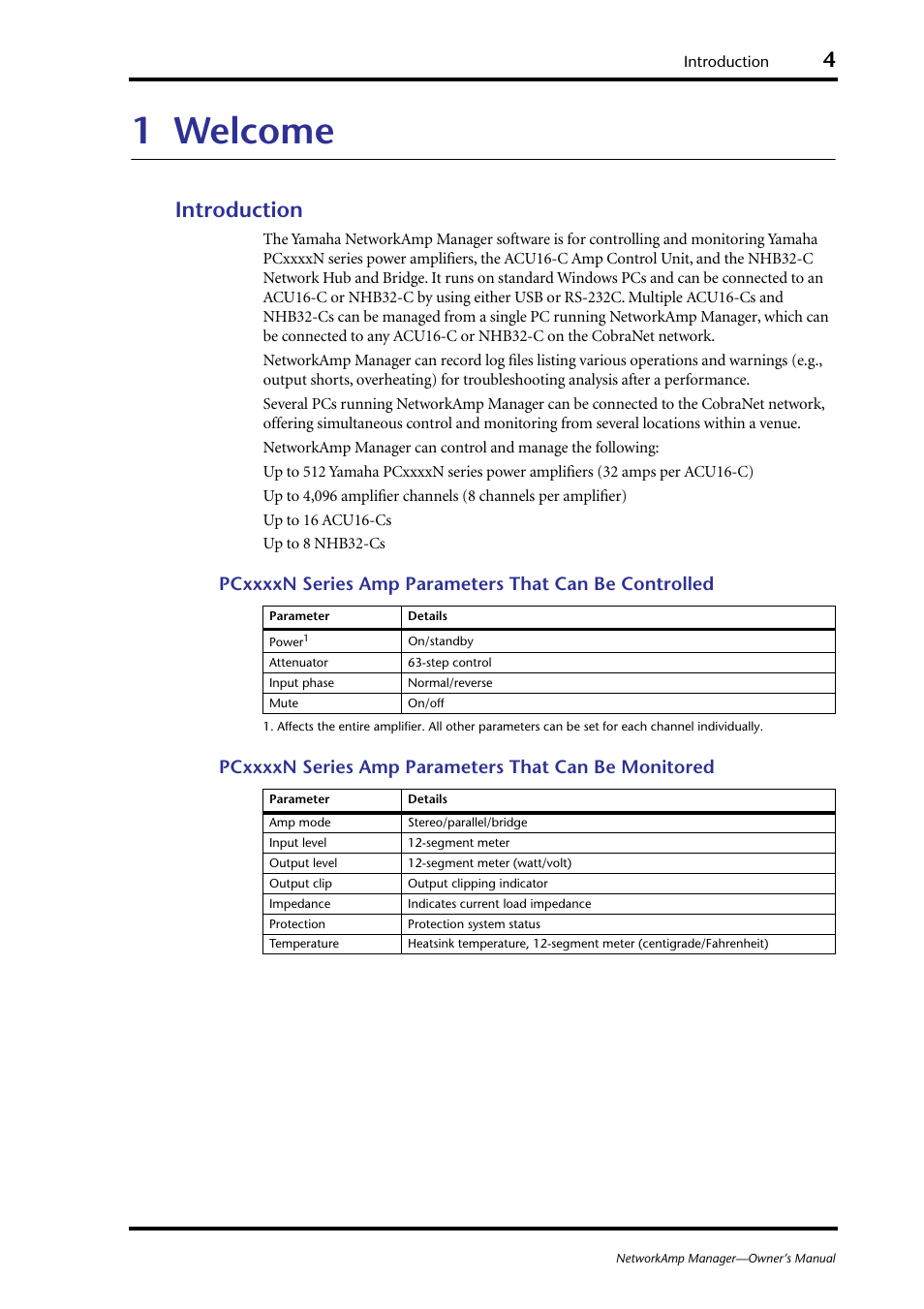 1 welcome, Introduction, Welcome | Yamaha HUB User Manual | Page 4 / 43