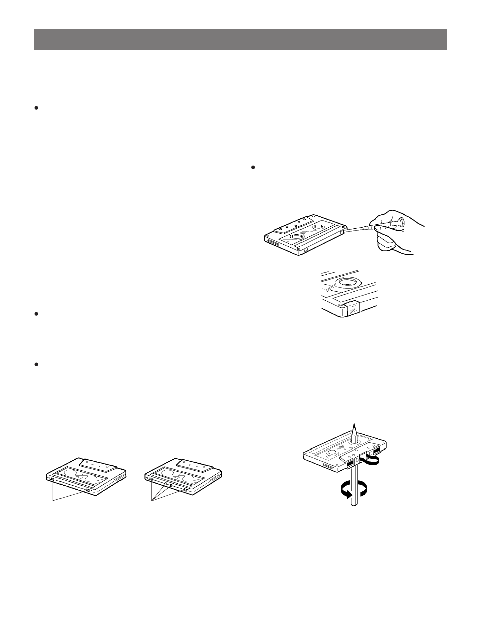 Cassette tapes | Yamaha KX-W421 User Manual | Page 14 / 18