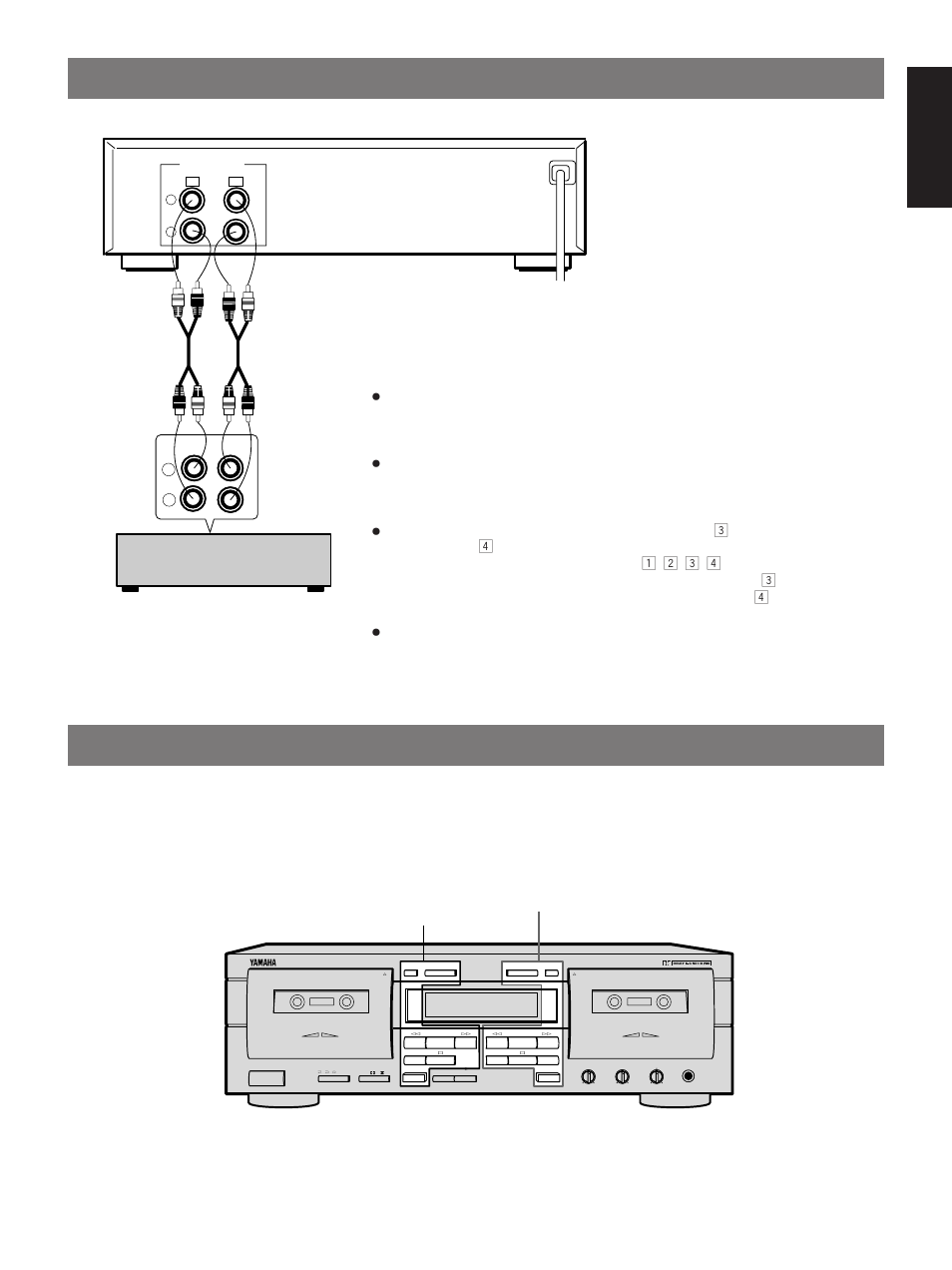 Connections, Notes on this manual, Example: kx-w421 | U.s.a. model) | Yamaha KX-W421 User Manual | Page 5 / 18