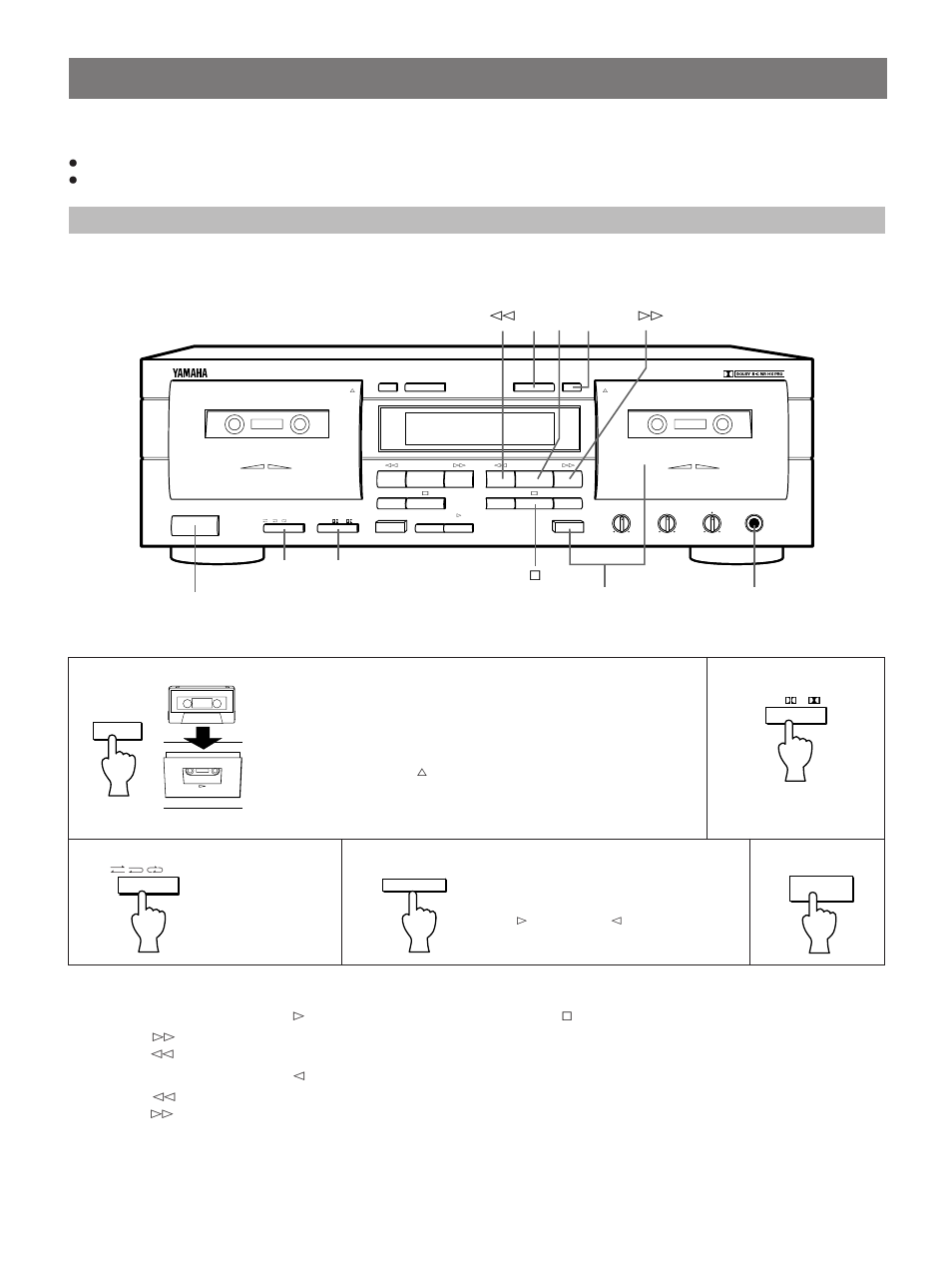 Playback (common to decks a and b), Basic operation | Yamaha KX-W421 User Manual | Page 6 / 18