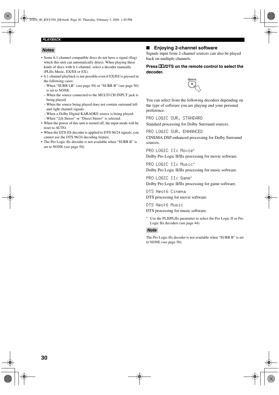 Yamaha RX-V550 User Manual | Page 32 / 78
