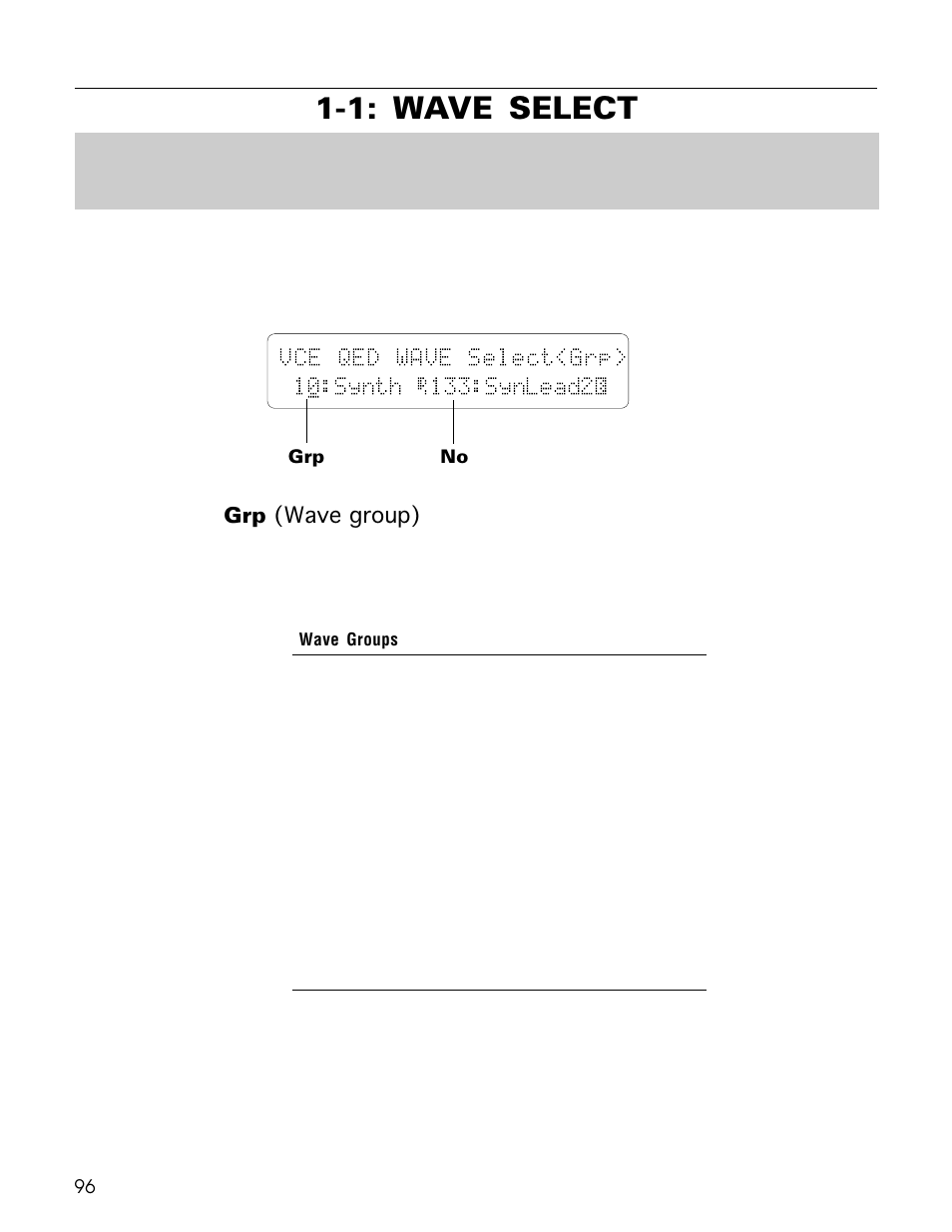 1: wave select | Yamaha TG500 User Manual | Page 108 / 334