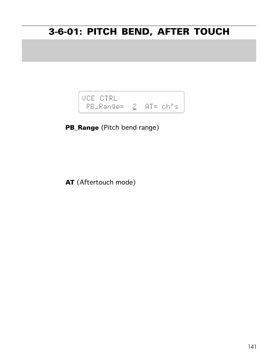 6-01: pitch bend, after touch, Vce ctrl pb_range= 2 at= ch's | Yamaha TG500 User Manual | Page 153 / 334