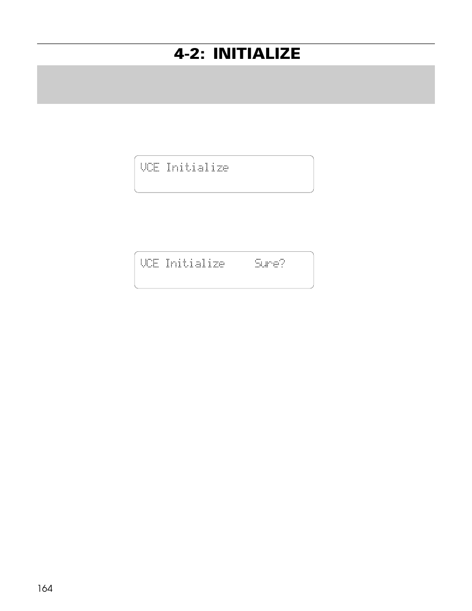 2: initialize, Vce initialize, Vce initialize sure | Yamaha TG500 User Manual | Page 176 / 334