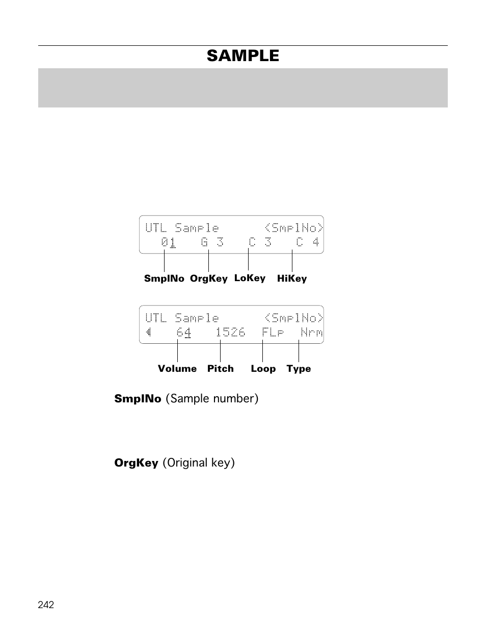 Sample | Yamaha TG500 User Manual | Page 254 / 334