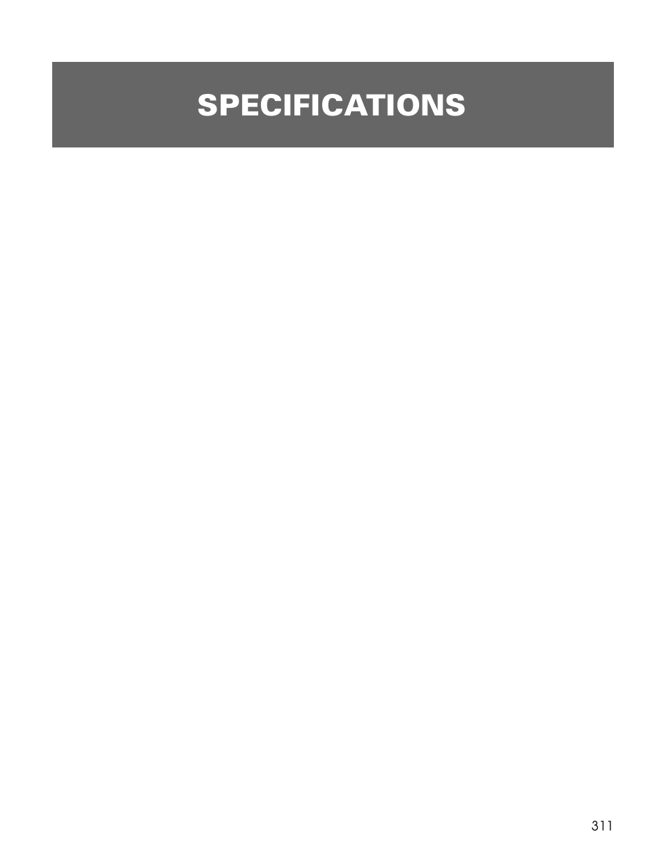 Specifications | Yamaha TG500 User Manual | Page 323 / 334