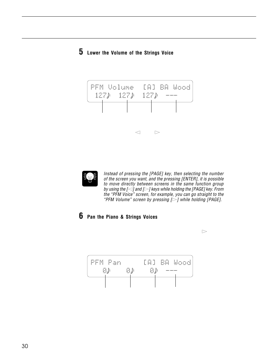 Pfm pan [a] ba wood 0‹ 0‹ 0 | Yamaha TG500 User Manual | Page 42 / 334