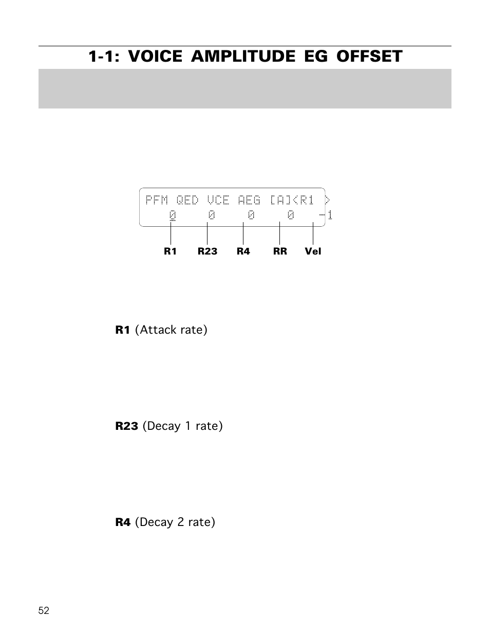 1: voice amplitude eg offset | Yamaha TG500 User Manual | Page 64 / 334