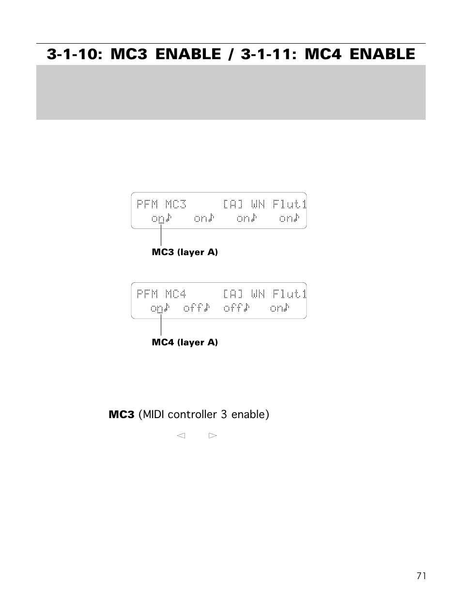 Pfm mc3 [a] wn flut1 o nÿ onÿ onÿ onÿ, Pfm mc4 [a] wn flut1 o nÿ offÿ offÿ onÿ | Yamaha TG500 User Manual | Page 83 / 334