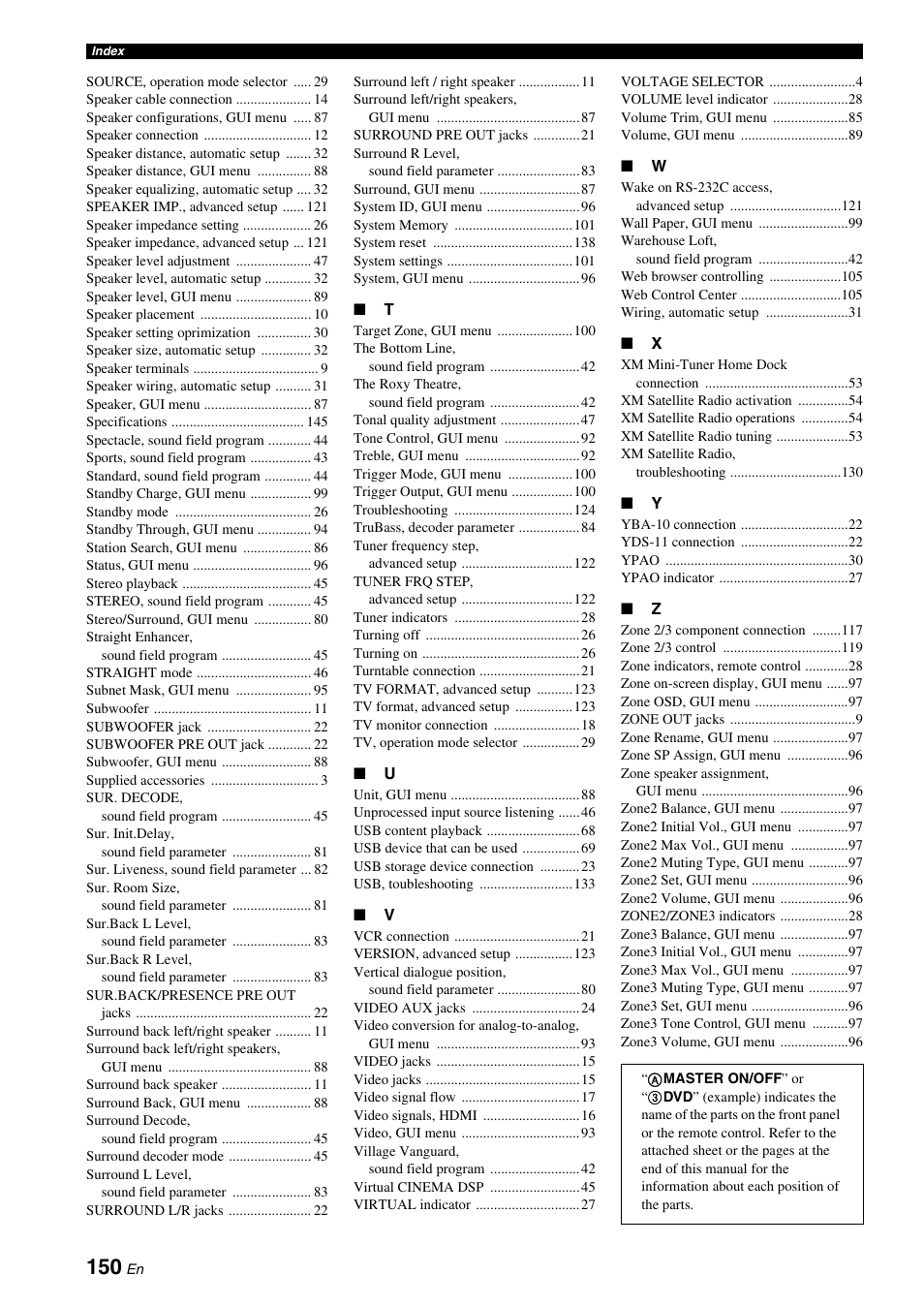 Yamaha RX-V3900 User Manual | Page 154 / 169