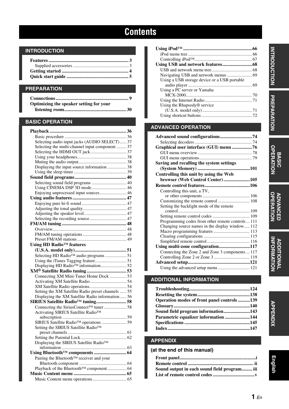 Yamaha RX-V3900 User Manual | Page 5 / 169