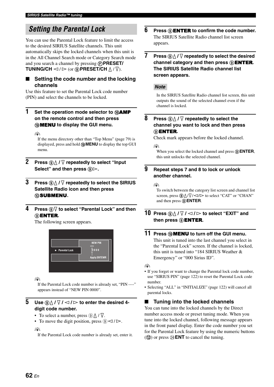 Setting the parental lock | Yamaha RX-V3900 User Manual | Page 66 / 169
