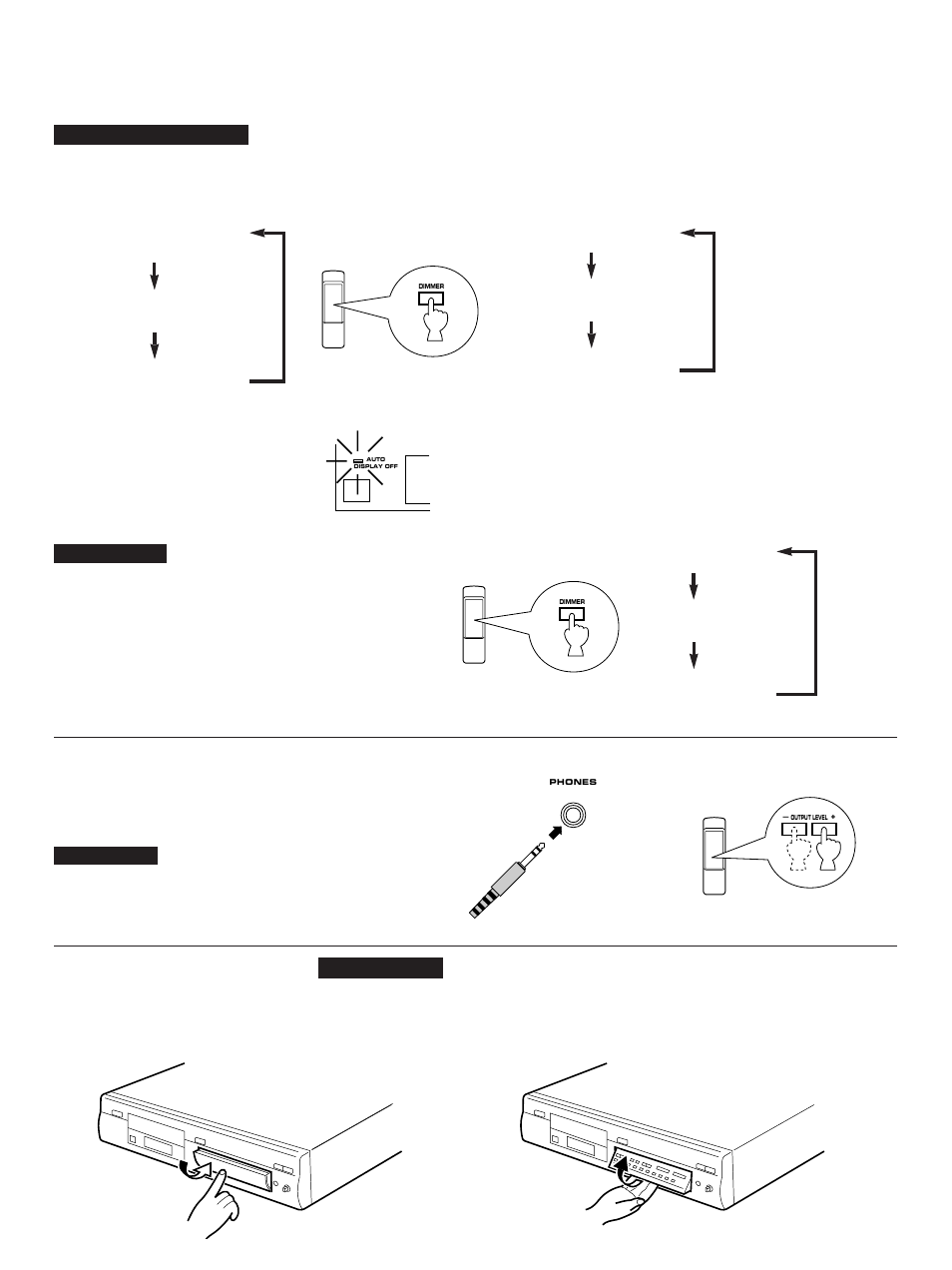 When you listen with headphones, Changing brightness of the display, Open/close the control door | Cdx-880 only | Yamaha CDX-880  EN User Manual | Page 11 / 22
