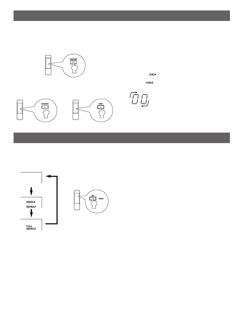 Random-sequence play, Repeat play | Yamaha CDX-880  EN User Manual | Page 12 / 22