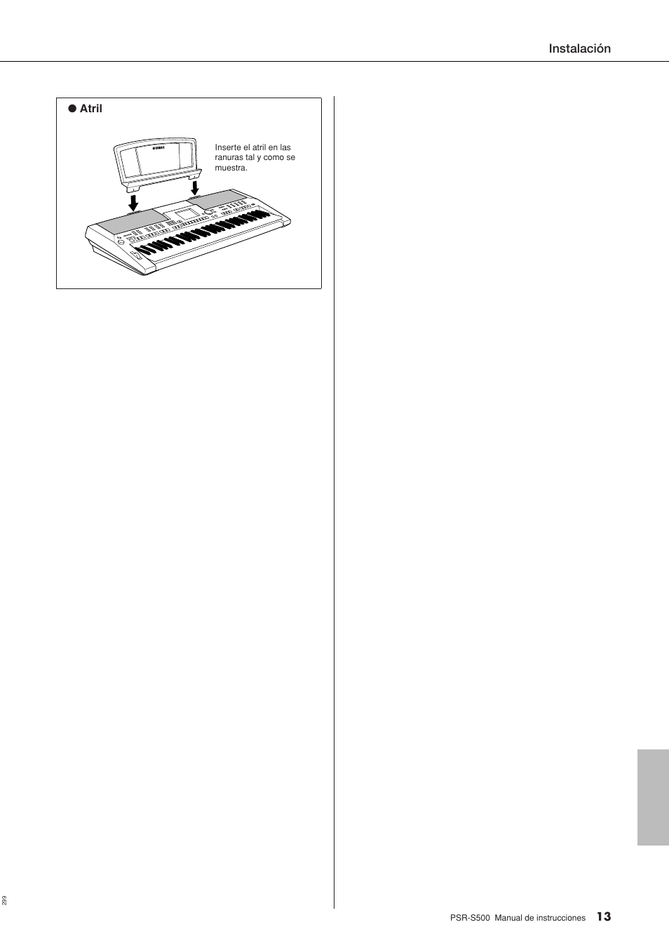 Instalación | Yamaha WH27910 User Manual | Page 13 / 122