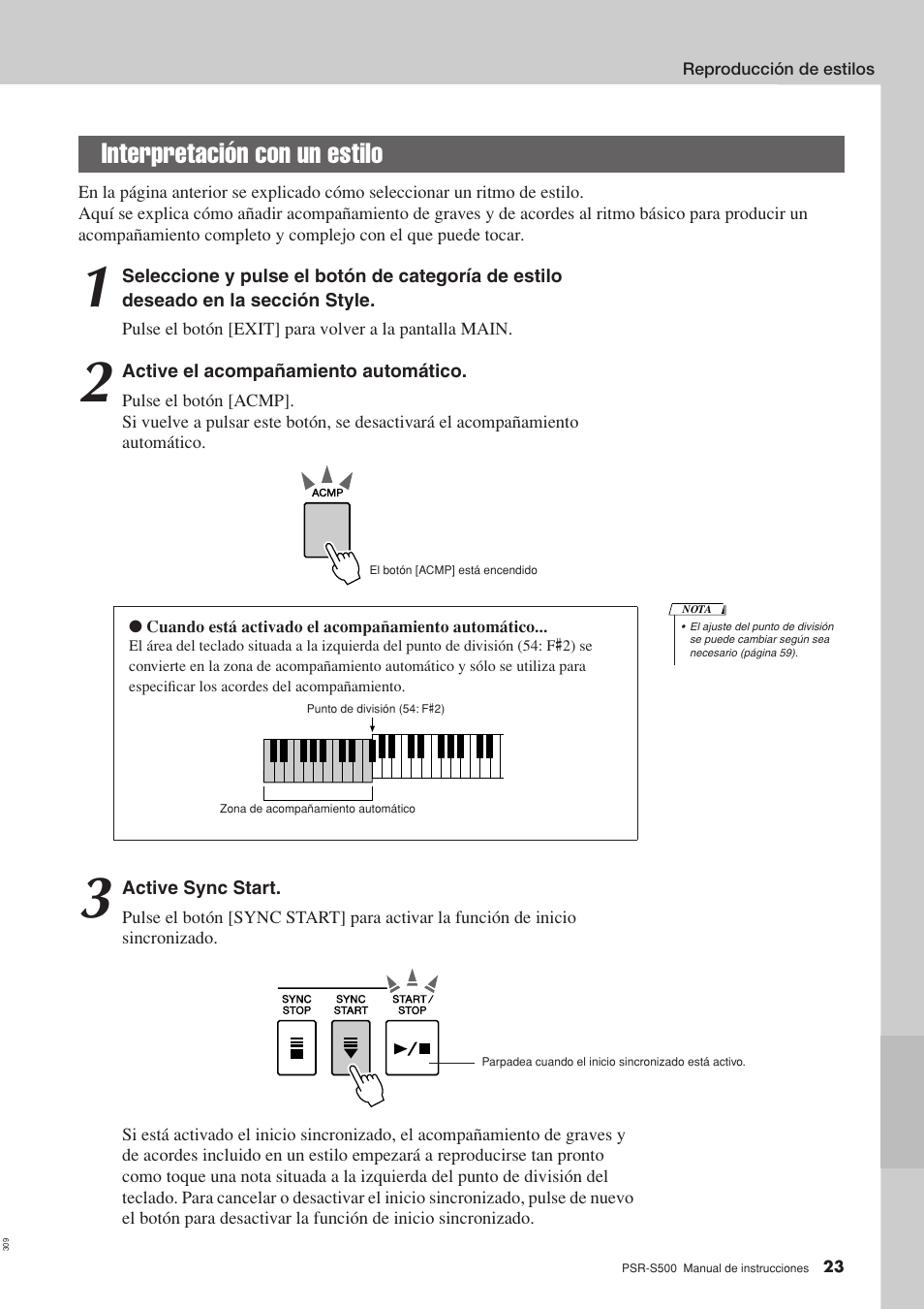 Interpretación con un estilo | Yamaha WH27910 User Manual | Page 23 / 122