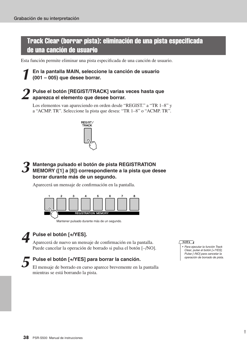 De una canción de usuario | Yamaha WH27910 User Manual | Page 38 / 122