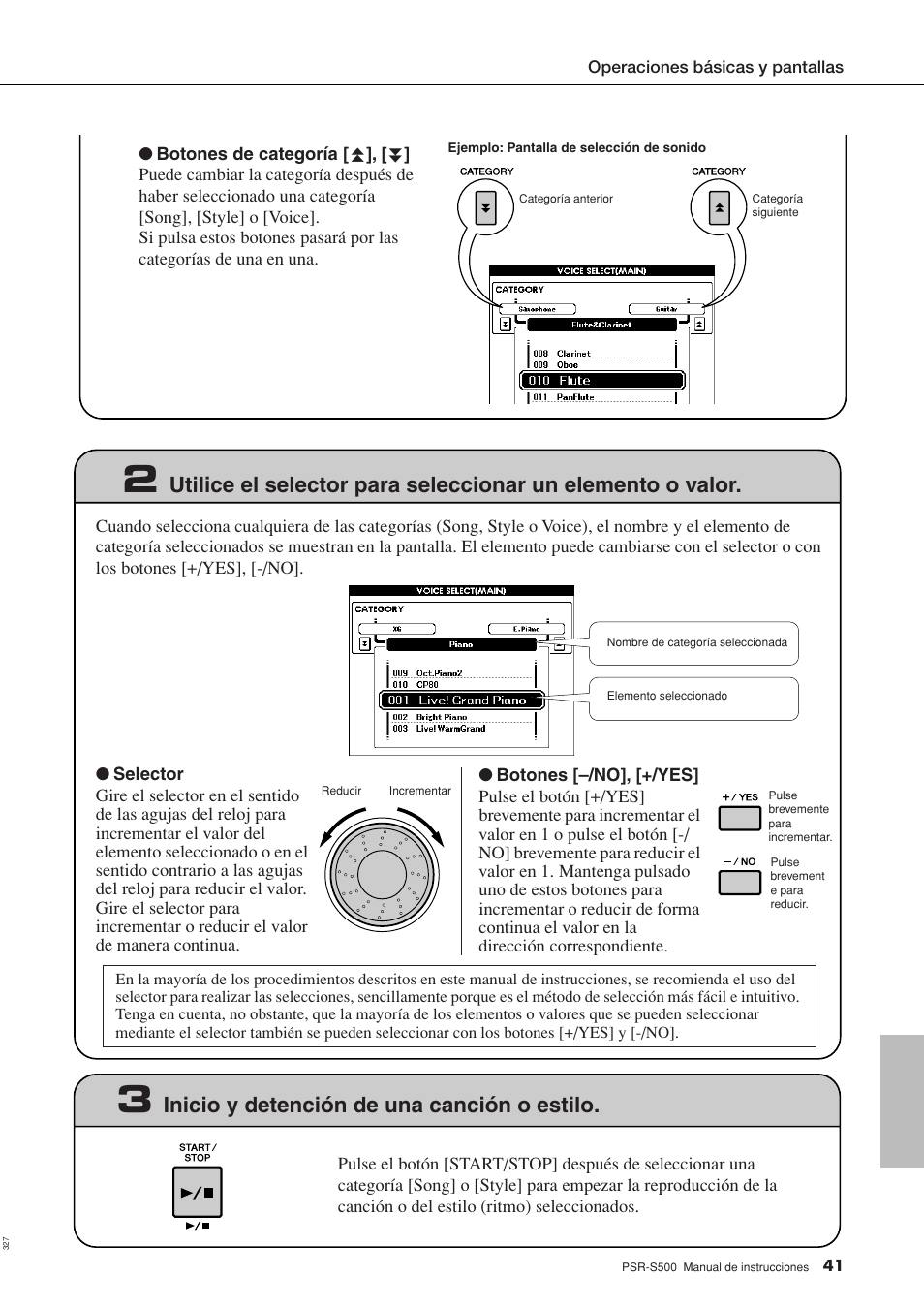 Inicio y detención de una canción o estilo | Yamaha WH27910 User Manual | Page 41 / 122