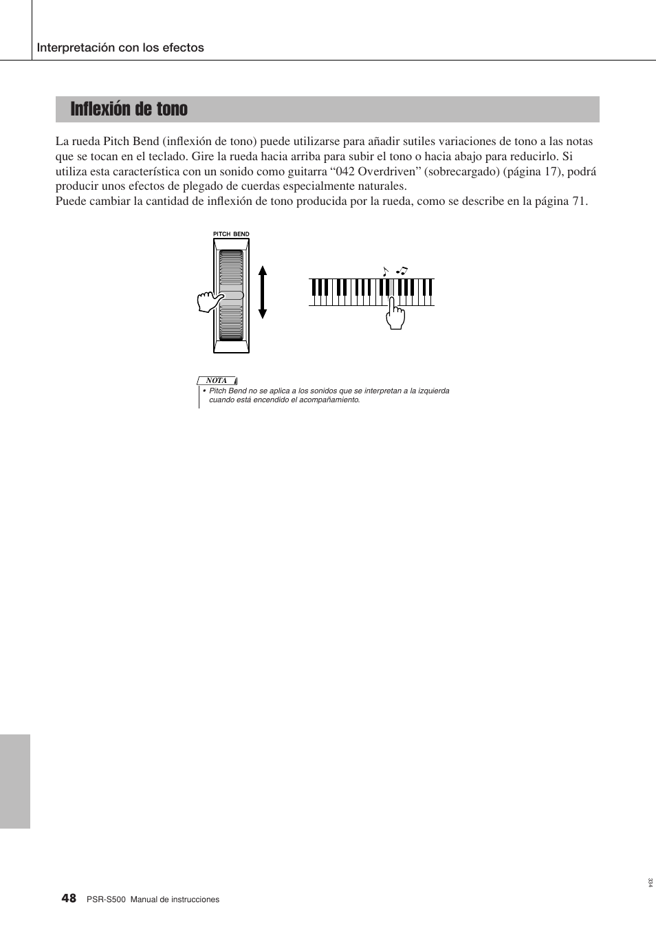 Inflexión de tono | Yamaha WH27910 User Manual | Page 48 / 122