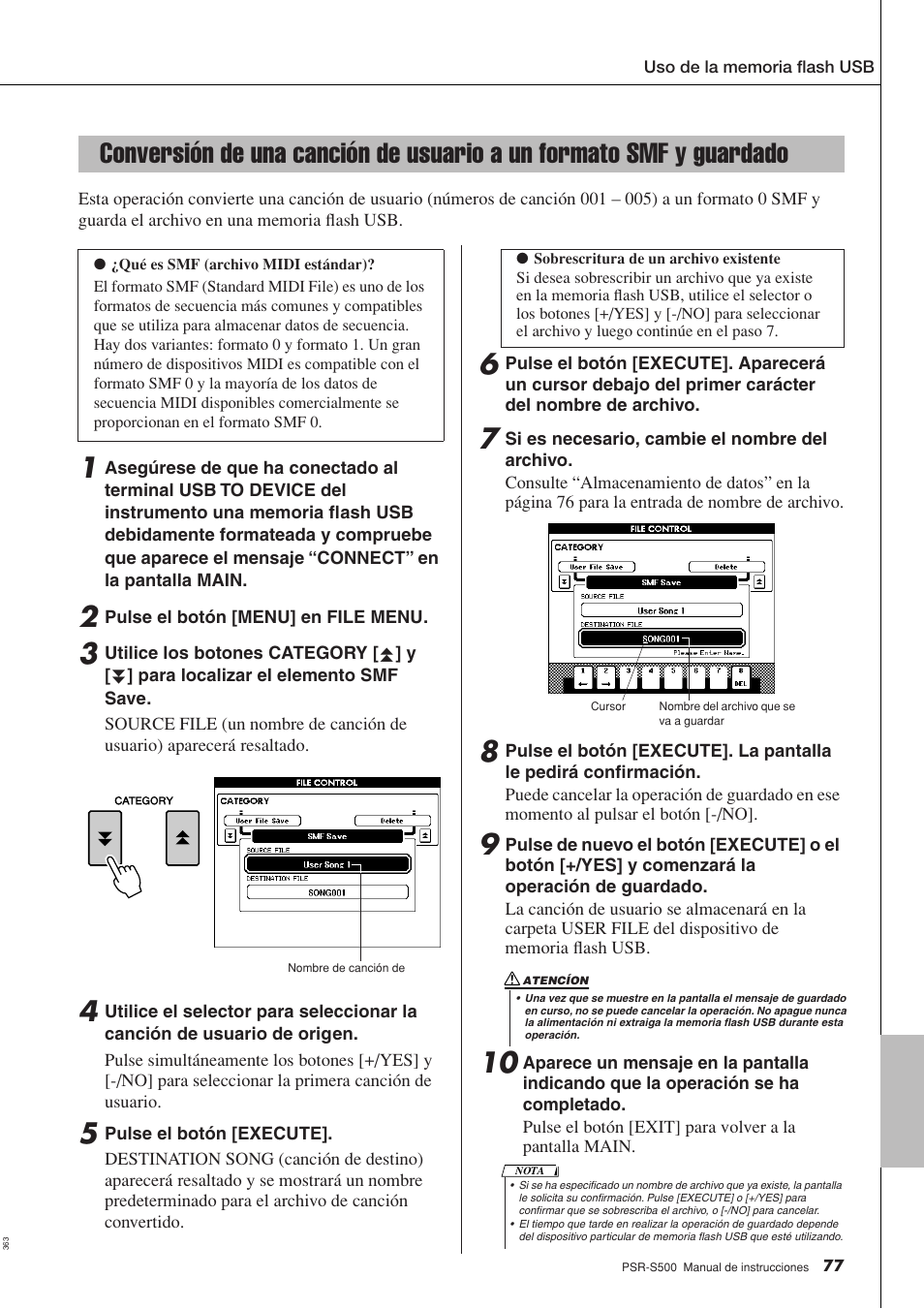 Guardado, Gina 77) | Yamaha WH27910 User Manual | Page 77 / 122