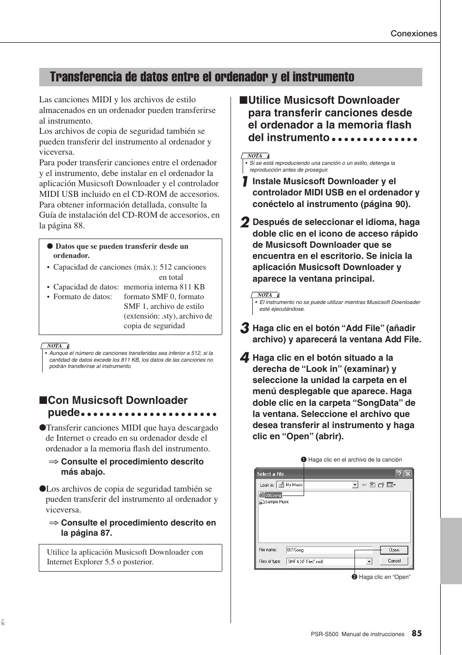 Con musicsoft downloader puede | Yamaha WH27910 User Manual | Page 85 / 122