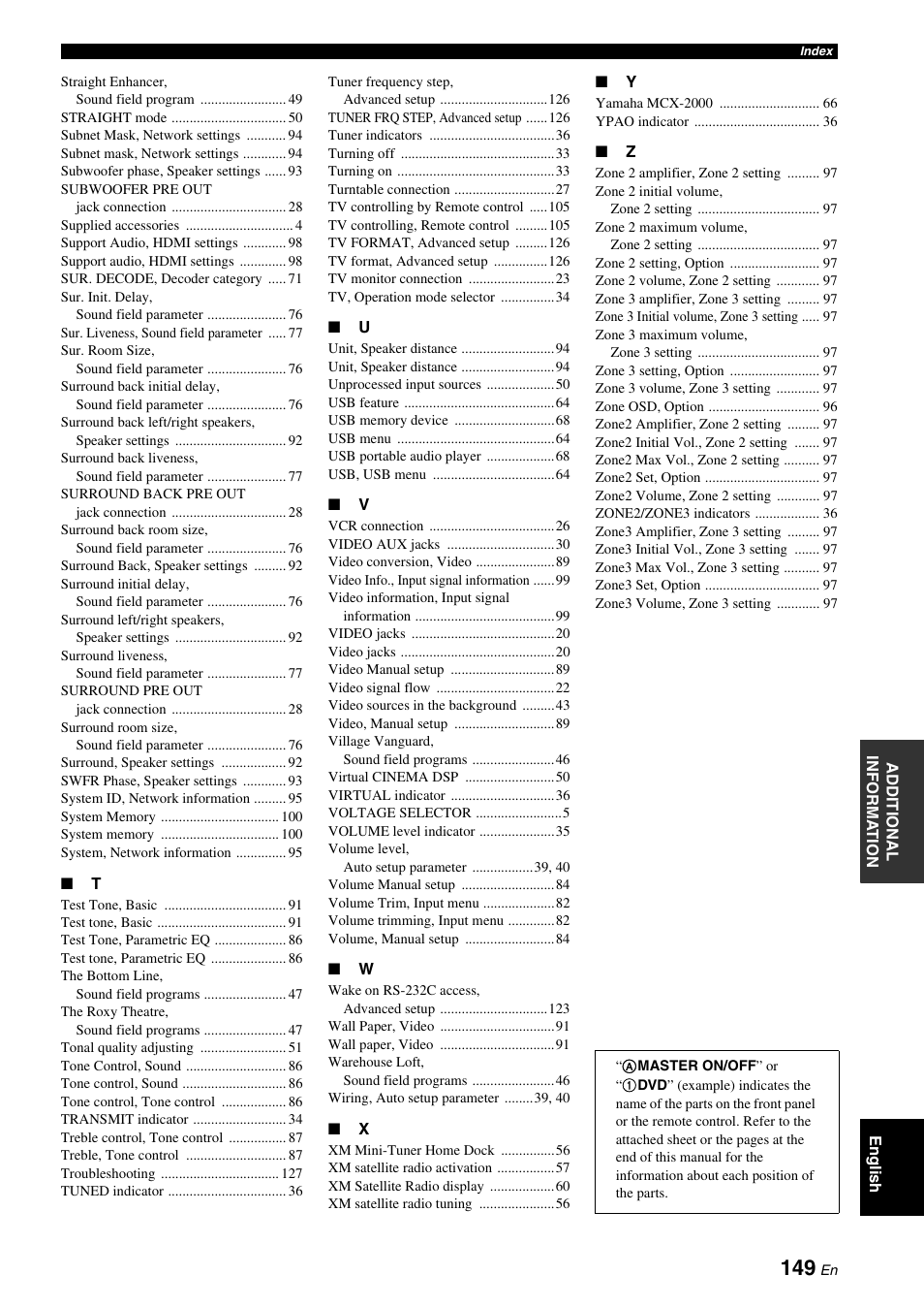 Yamaha RX-V3800 User Manual | Page 153 / 169