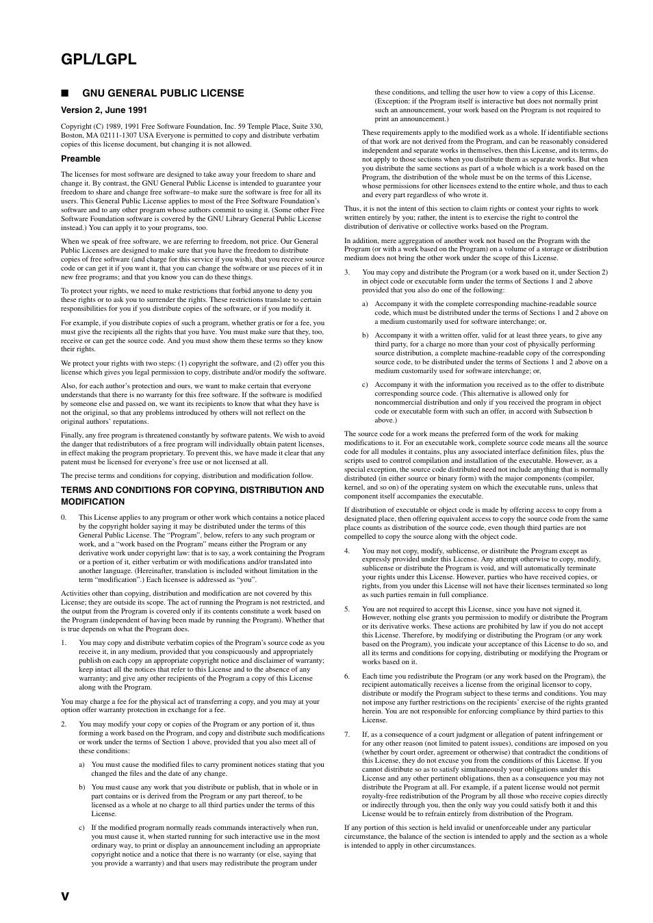 Gpl/lgpl, Vgpl/lgpl | Yamaha RX-V3800 User Manual | Page 158 / 169