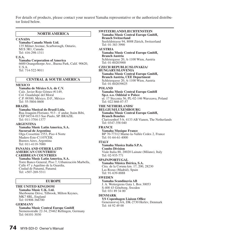 Yamaha MY8-SDI-D User Manual | Page 15 / 17