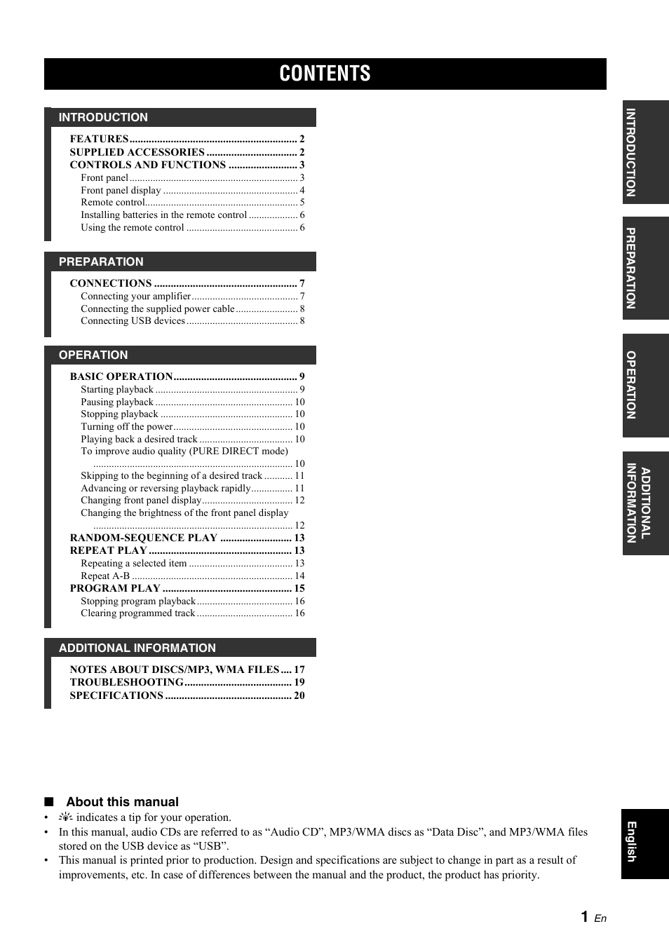 Yamaha R CD-S700 User Manual | Page 5 / 26