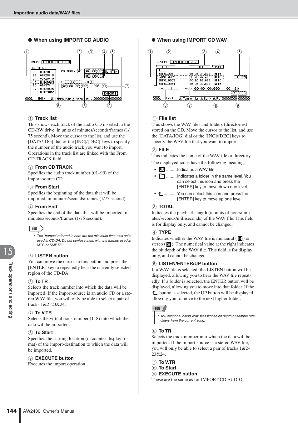 Yamaha AW2400 User Manual | Page 144 / 288