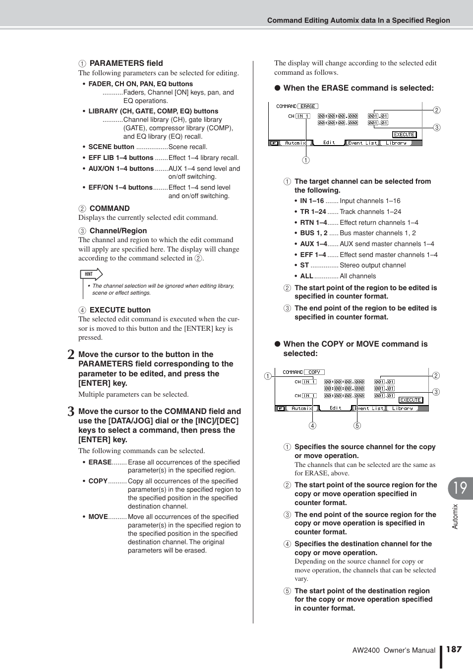 Yamaha AW2400 User Manual | Page 187 / 288