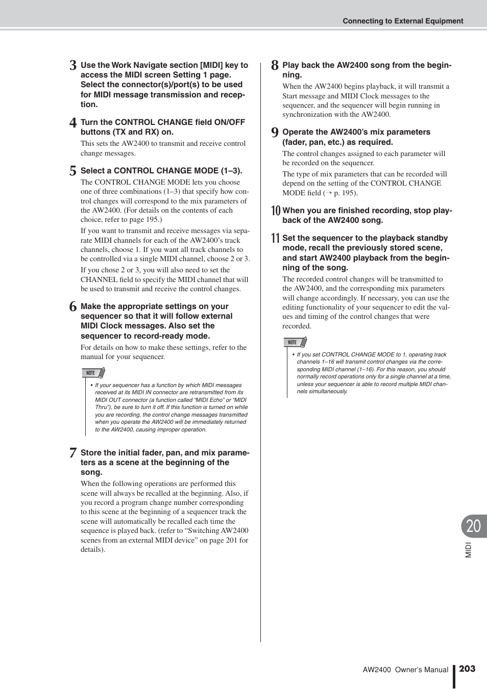 Yamaha AW2400 User Manual | Page 203 / 288