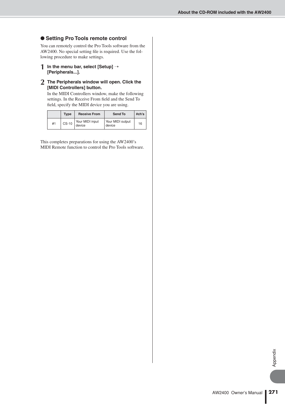 Yamaha AW2400 User Manual | Page 271 / 288