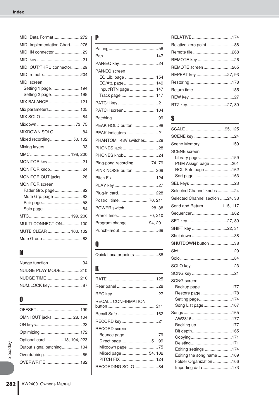 Yamaha AW2400 User Manual | Page 282 / 288