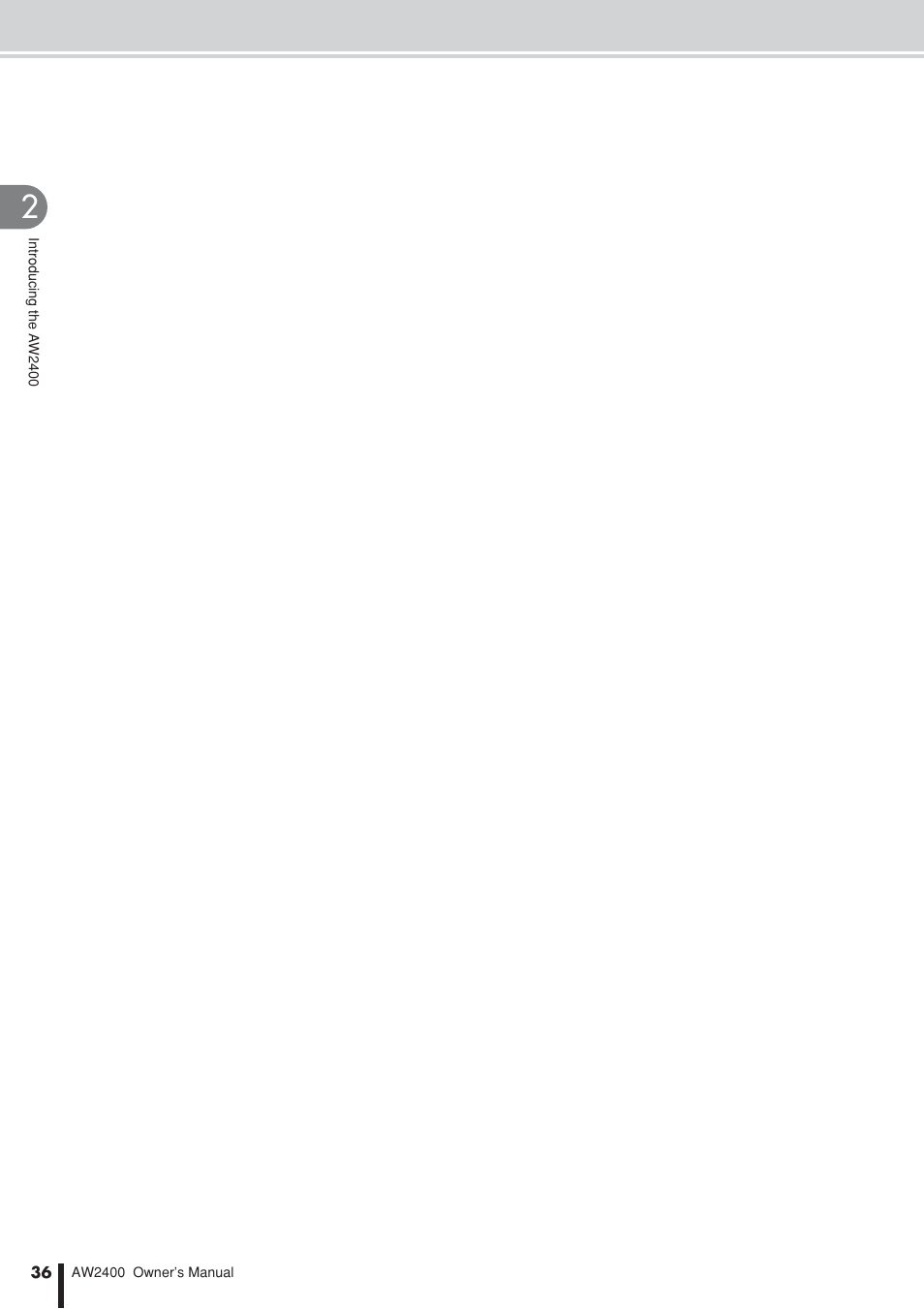 Yamaha AW2400 User Manual | Page 36 / 288