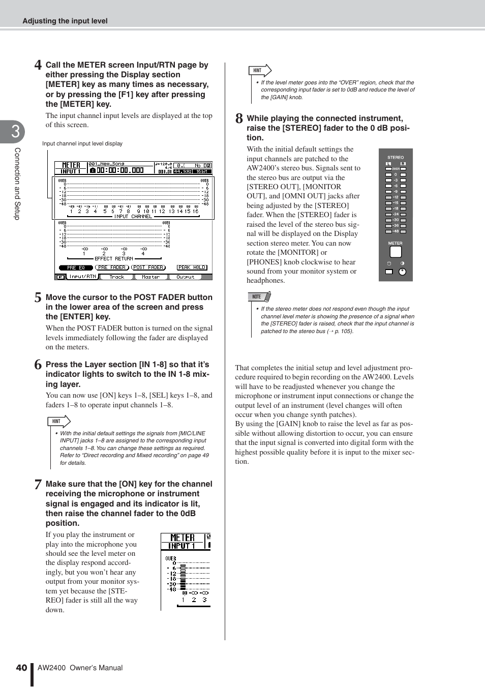 Yamaha AW2400 User Manual | Page 40 / 288