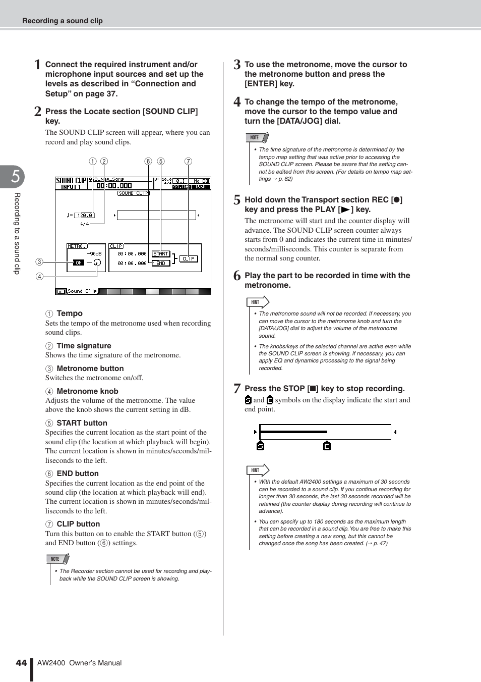 Yamaha AW2400 User Manual | Page 44 / 288