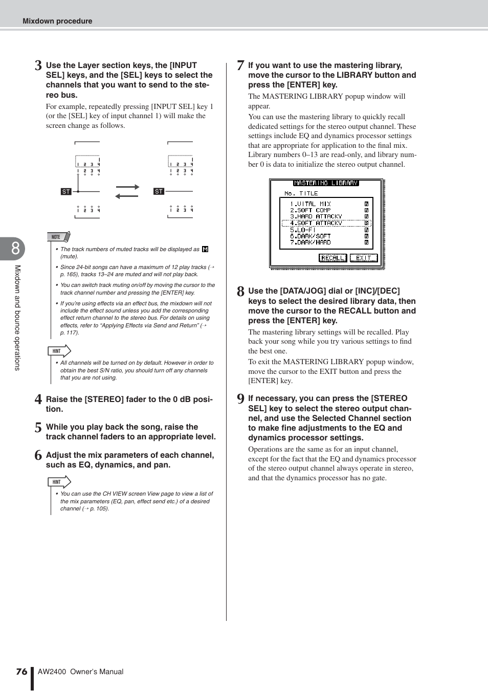 Yamaha AW2400 User Manual | Page 76 / 288