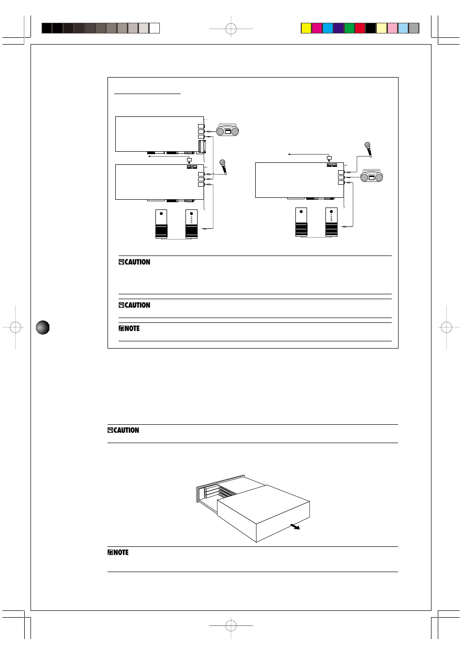 Sound card installation, Connections, Sw20 | Sw60xg sound card, Remove the top cover of the computer | Yamaha SW60XG User Manual | Page 6 / 16